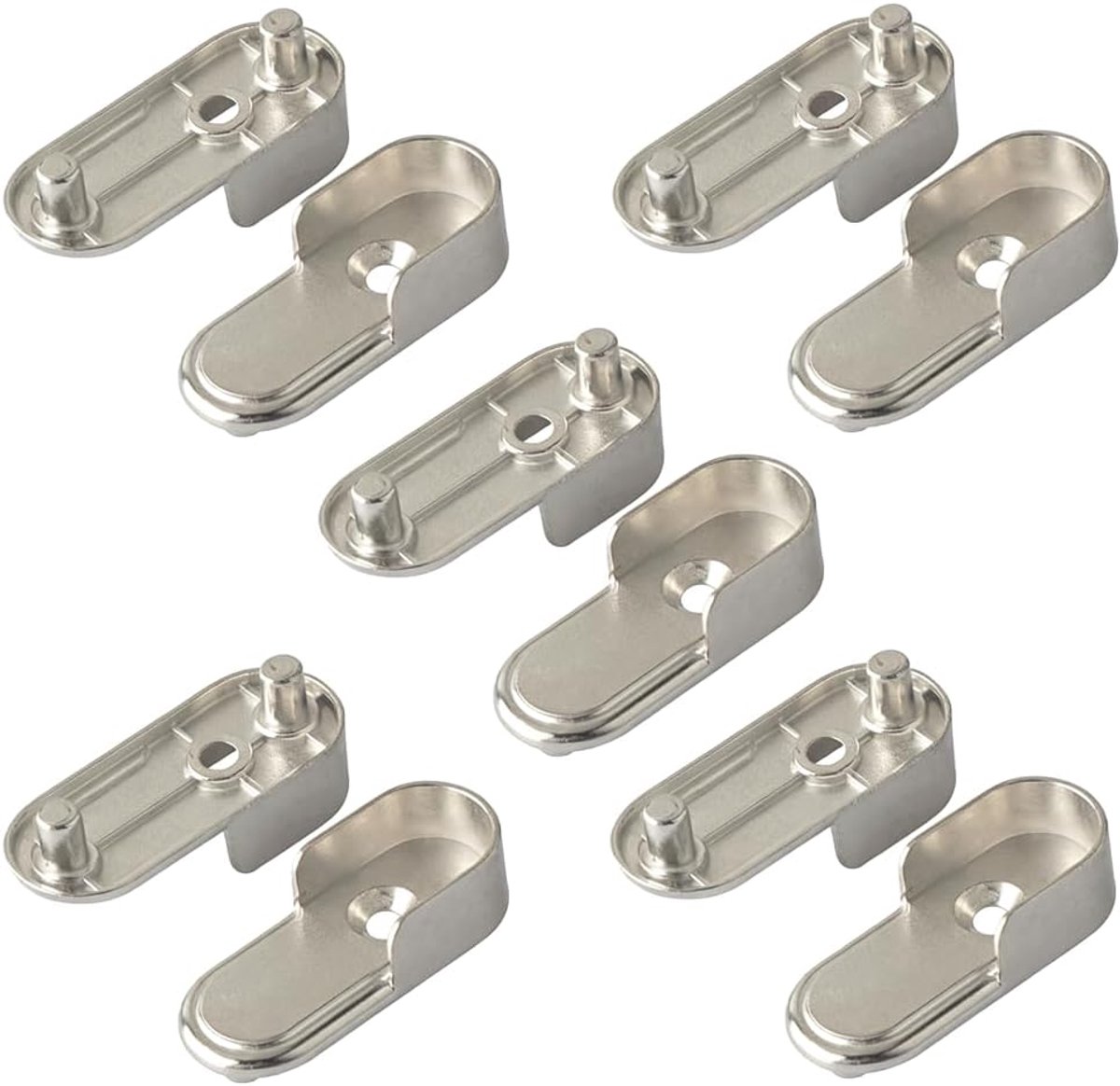 Kledingstanghouder 10 Stuks - Metalen Houder - Wandgemonteerd - Voor Stevige Kledingrail - ShopVlot