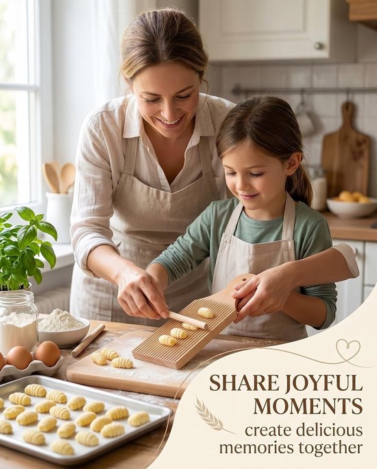 Houten gnocchiplank 24 x 6,6 cm - beukenhout - geribbeld oppervlak - ideaal voor verse pasta - ShopVlot van houten — afbeelding 3