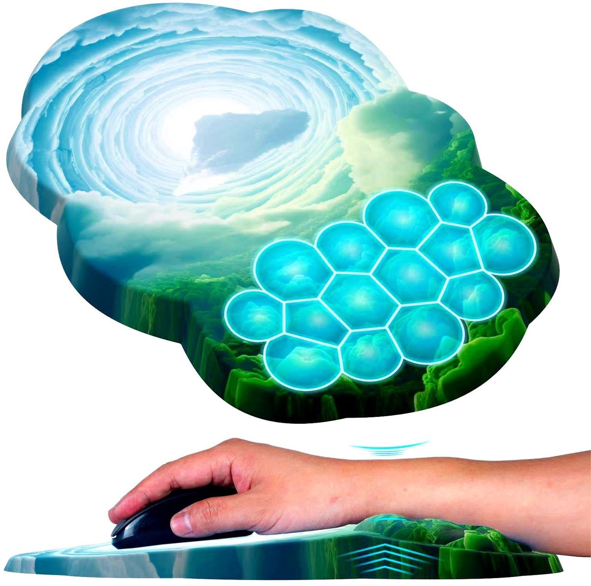 Solidchoice - Ergonomische Cloud Muismat met Polssteun van Geheugenfoam