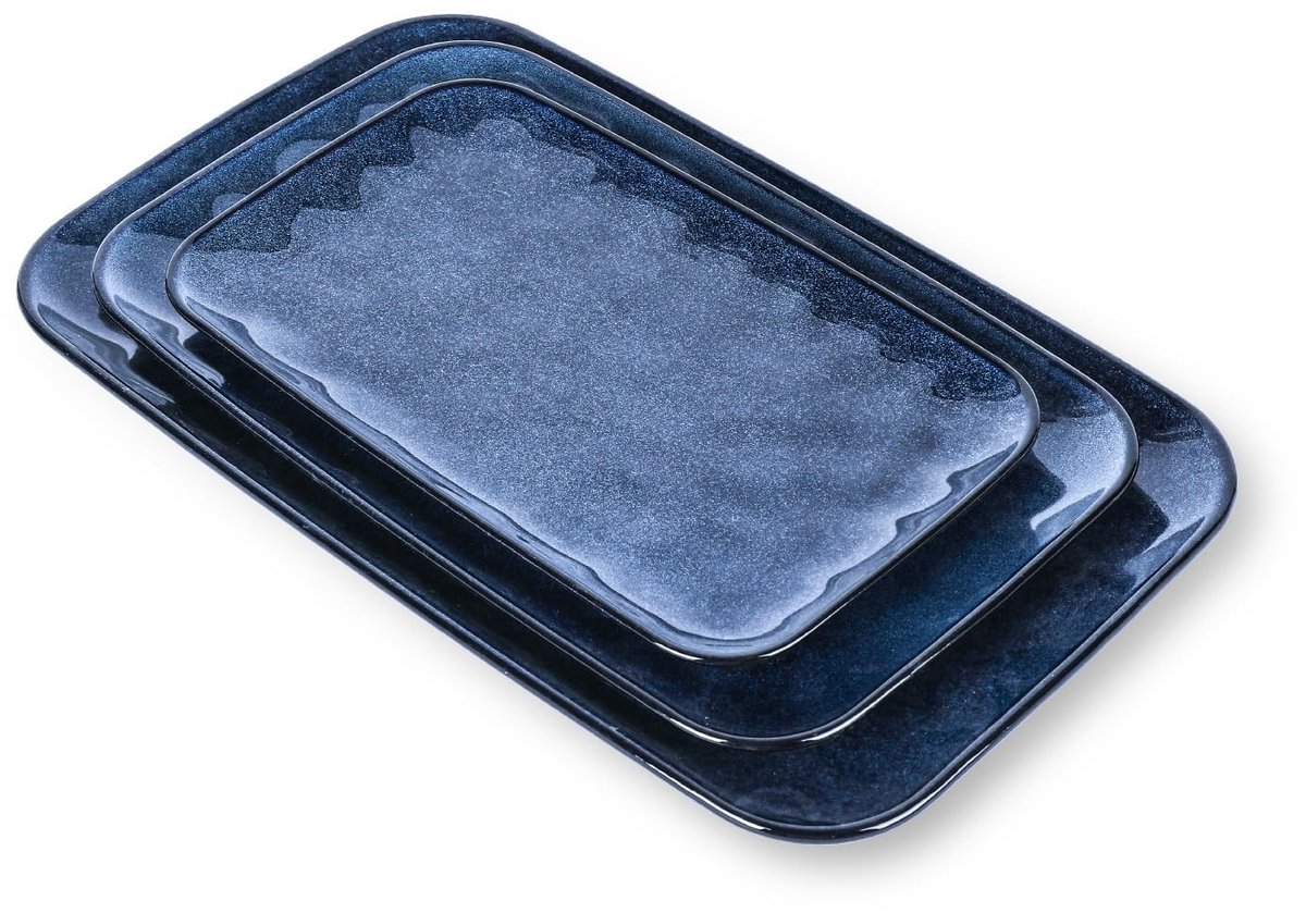 Solidchoice - Set van 3 Ceramische Rectangular Serving Dishes