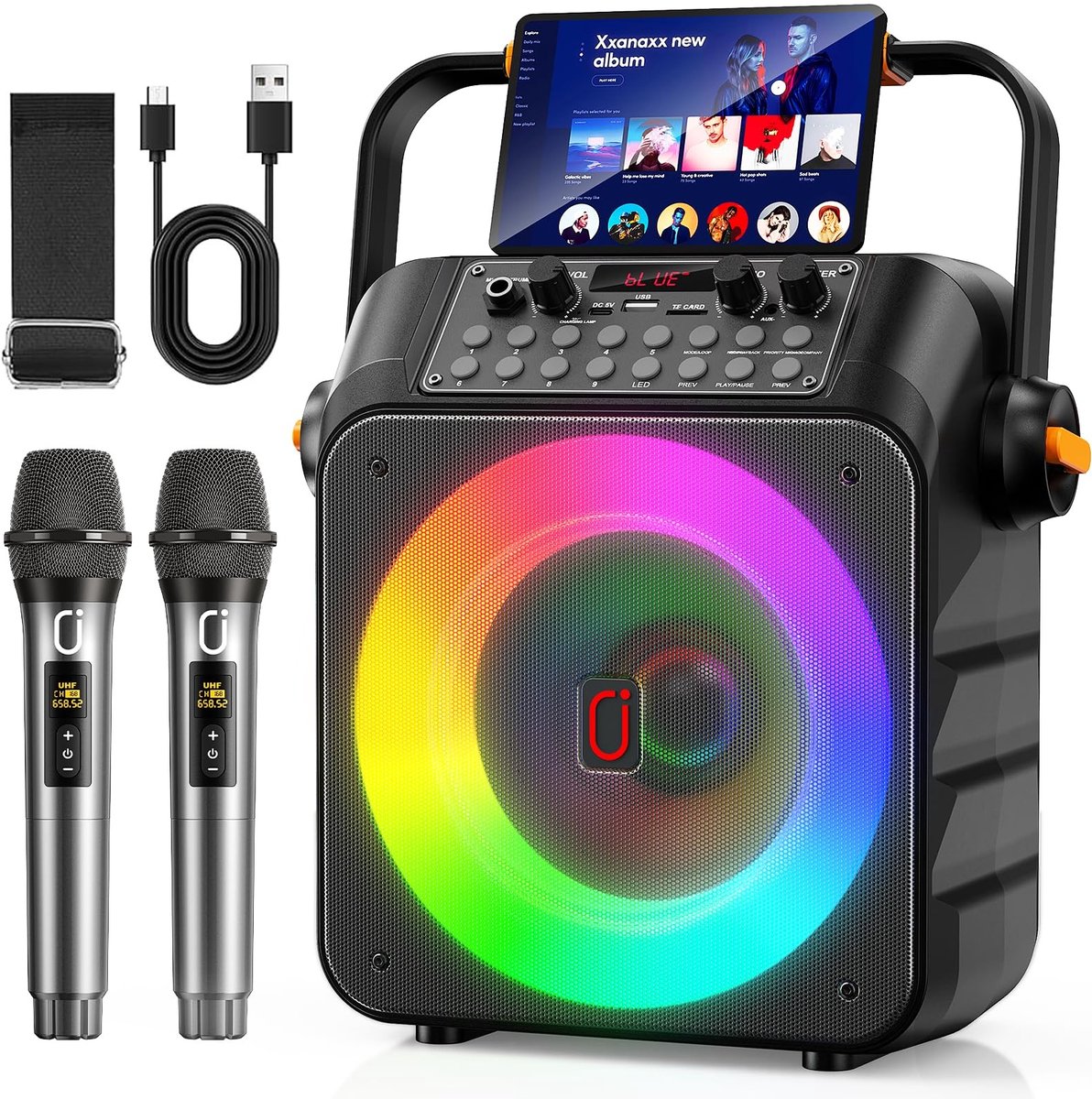 Solidchoice - Professioneel Karaoke Systeem met 2 Microfoons en Bluetooth