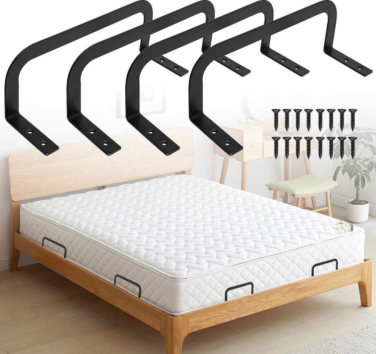 Solidchoice - Set van 4 Antislip Matrassteunen voor Stabiliteit