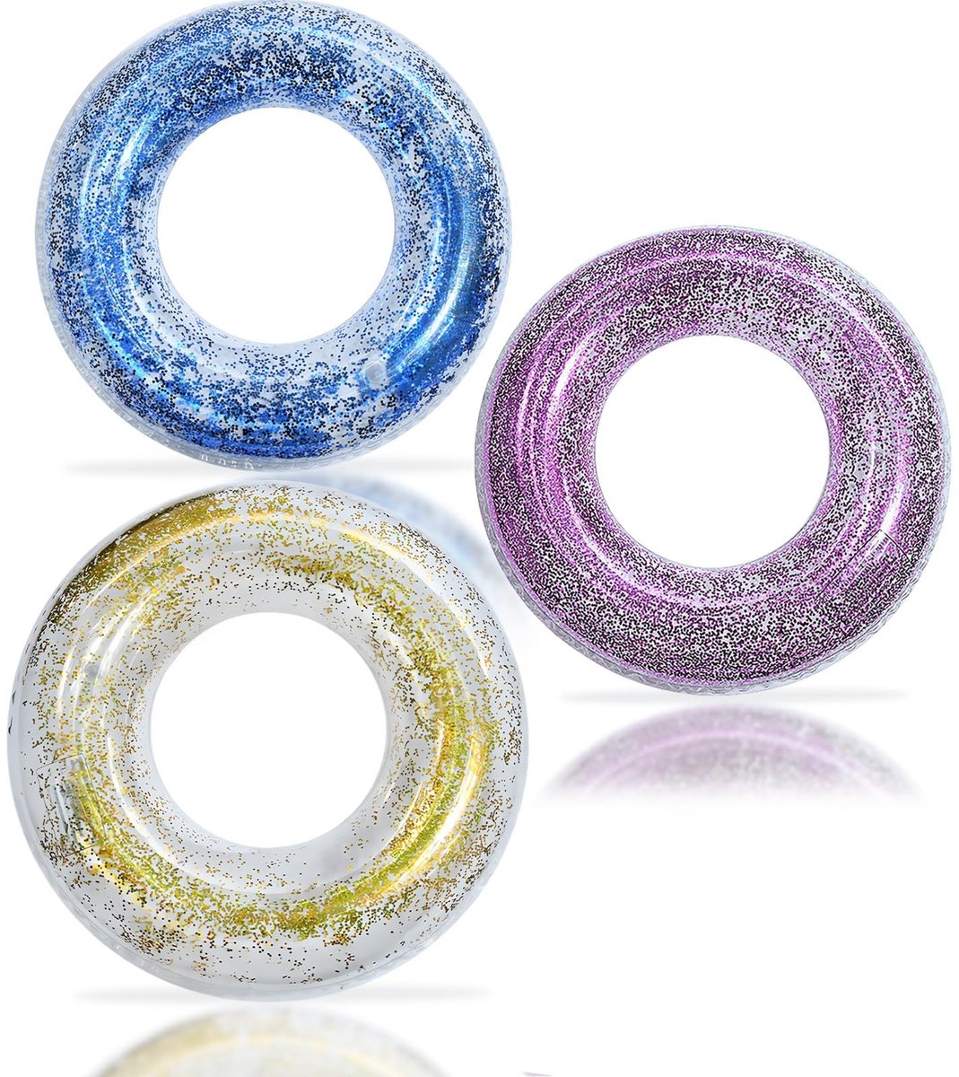 Solidchoice - Opblaasbare Zwemring met Roze Sequins voor Volwassenen