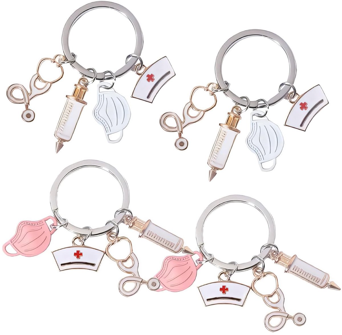 Solidchoice - Set van 4 Sleutelhangers voor Verpleegkundigen