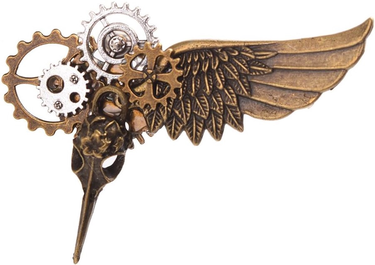 Haarspeld steampunk klok - metalen gears - unieke uitstraling - perfect voor festivals - ShopVlot