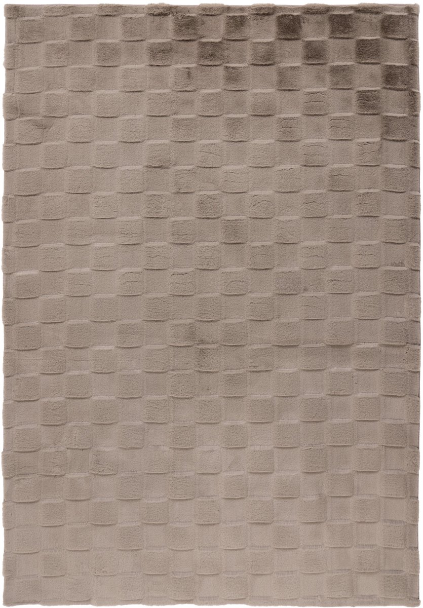 Padiro laagpolig vloerkleed 80 x 150 cm - taupe - boho effen design - geschikt voor vloerverwarming - van polyester