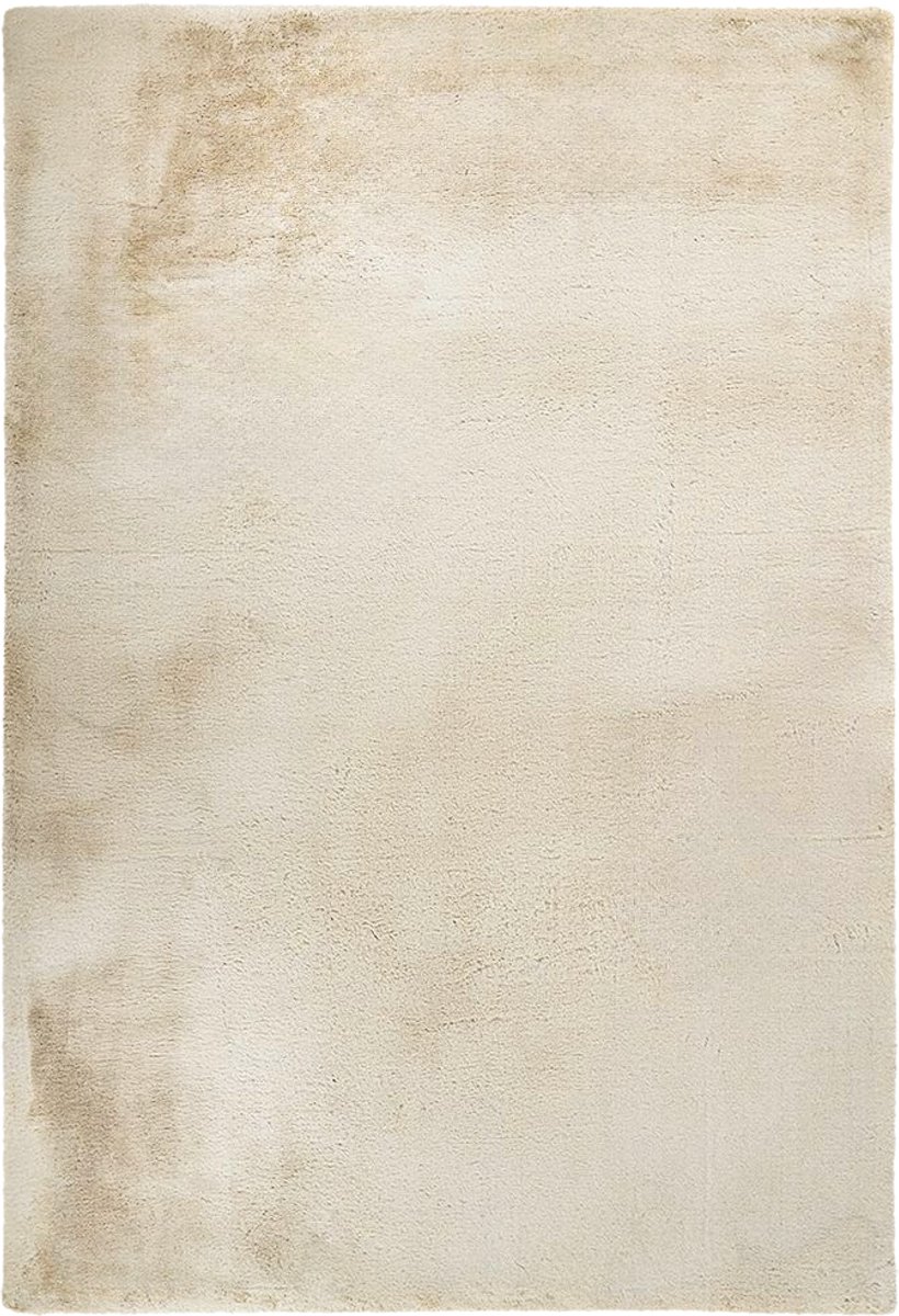 Padiro hoogpolig shaggy vloerkleed 80 x 150 cm - crème - modern effen design - geschikt voor vloerverwarming - van 90 % polyester en 10 % katoen