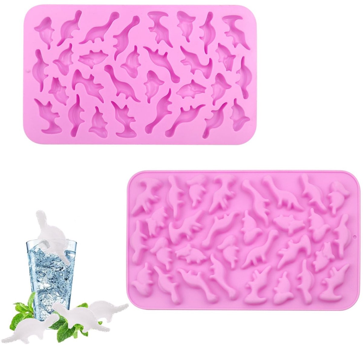 Solidchoice - Set van 2 Dinosaurussilicone Mold voor IJs en Desserts