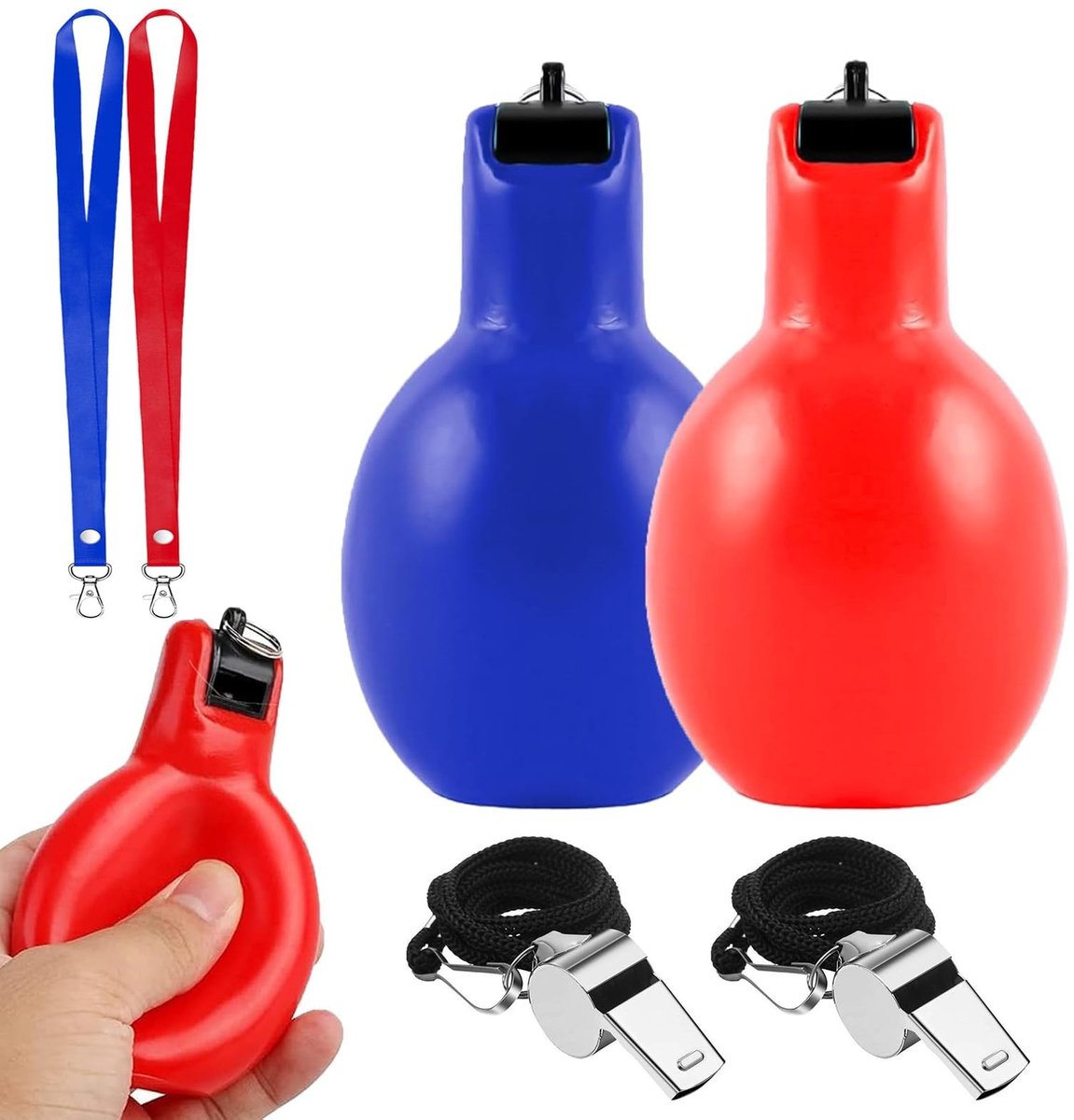 Solidchoice - Hygiënische Handfluitjes, Set van 2 Roestvrijstalen Fluitjes