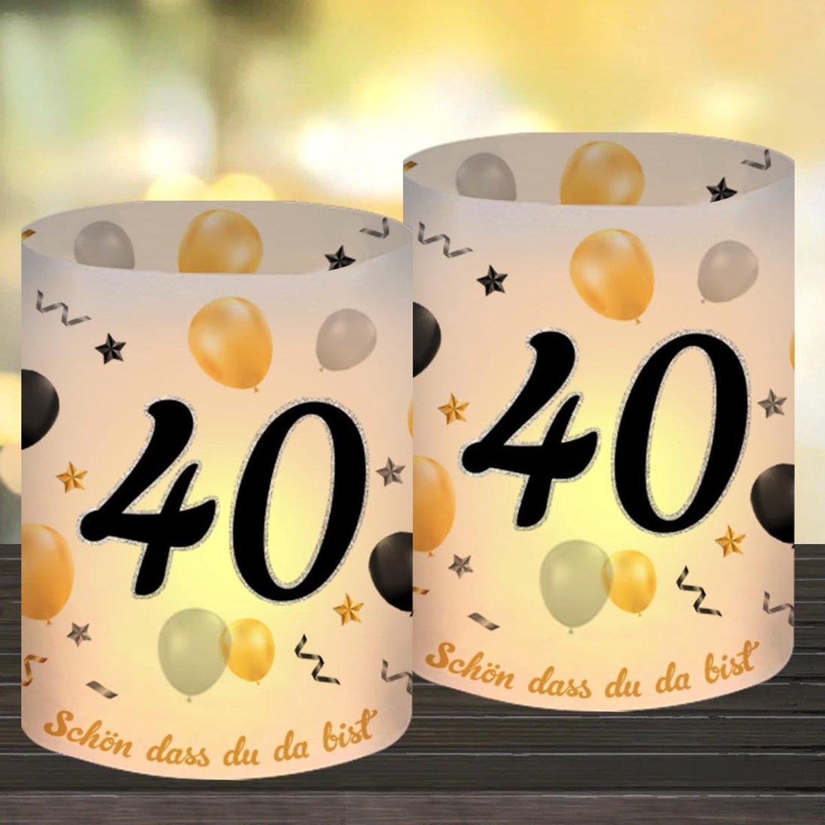 Lantaarn tafeldecoratie 40e verjaardag - 12 stuks - PVC materiaal - Geschikt voor theelichten of kaarsen - ShopVlot