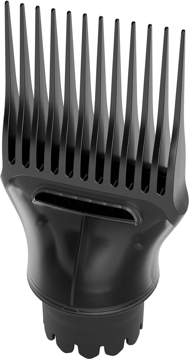 Haarföhn kam 12 tanden - Zwart - Voor krullend en getextureerd haar - Voor natuurlijk gladmaken - ShopVlot