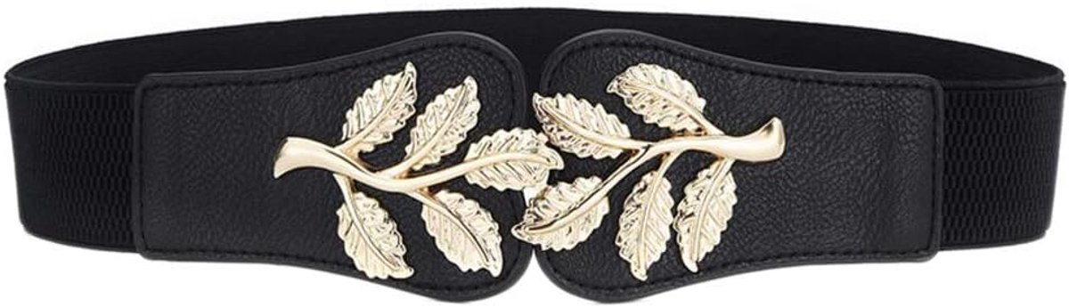Elegant Women Elastic Wide Waist Belt for Dresses Stretchy Cinch Belts Waistband, Black - ShopVlot