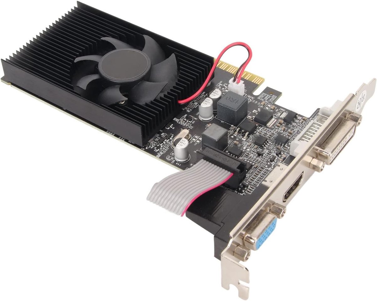 Krachtige Gaming Videokaart met 1GB DDR3 Geheugen, Snelle Koeling en HDMI, DVI, VGA Aansluitingen voor Desktop PC