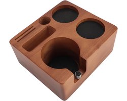 Multifunctionele Houten Koffietamperhouder, Espresso Stop Station voor 58 mm Porta Filter, Tamper en Distributor Accessoire