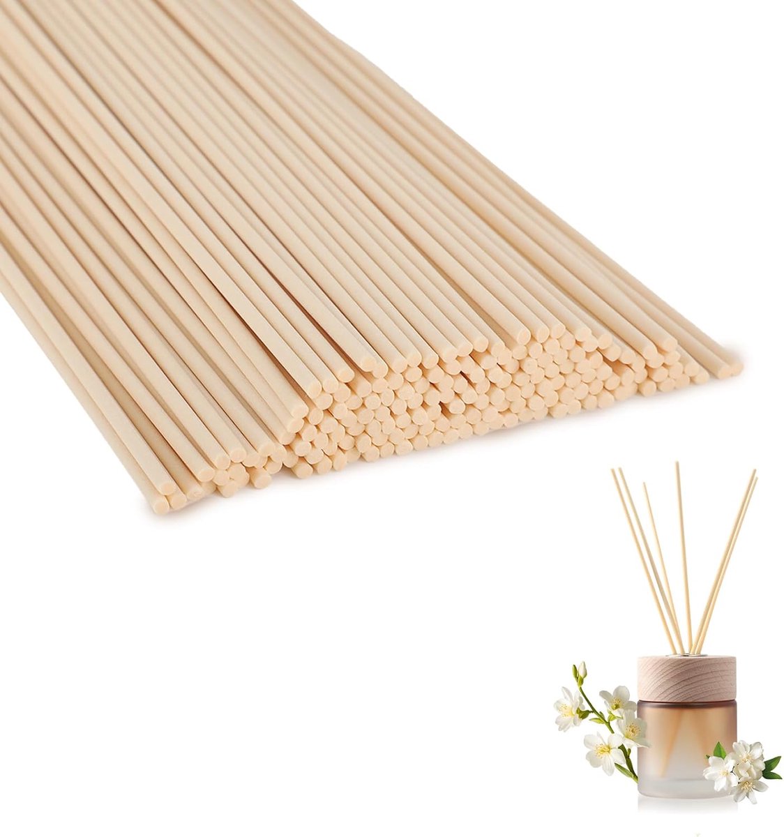 Rattan Rods Pack of 300, 25 cm x 3 mm, Natural, Porous and Dry Protected, Diffuser Replacement Sticks for Aroma Oil - ShopVlot