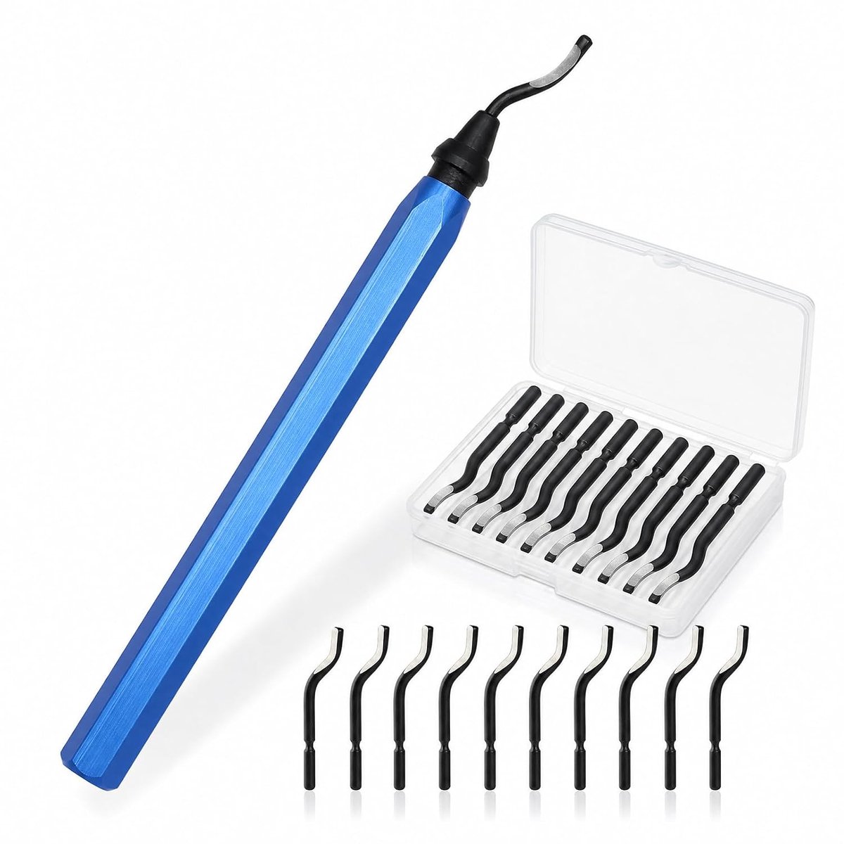 Deburring Tool Universal Blue Aluminium Handle Hand Deburrer 360° Rotating Blade Deburring Tool for 3D Printers - ShopVlot