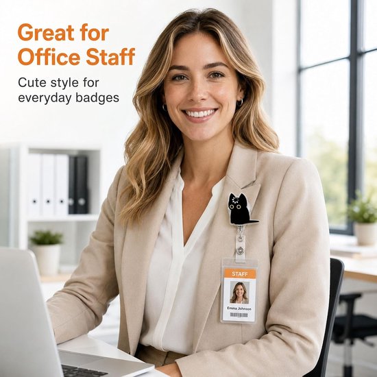 Katten Badge Reel met Uittrekbare Clip voor Zorgprofessionals en Kantoorgebruik - Leuk en Functioneel Accessoire — afbeelding 4