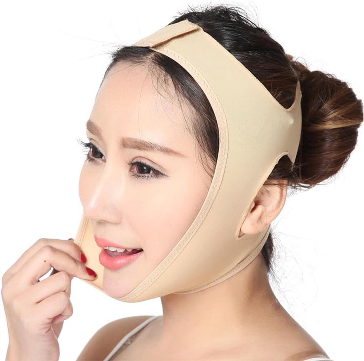 Dubbele Kin Masker, Herbruikbaar V-vormig Lifting Strap en Slanker Masker voor Dagelijks Gebruik en Reizen, Effectieve Huidversteviging en Verjonging