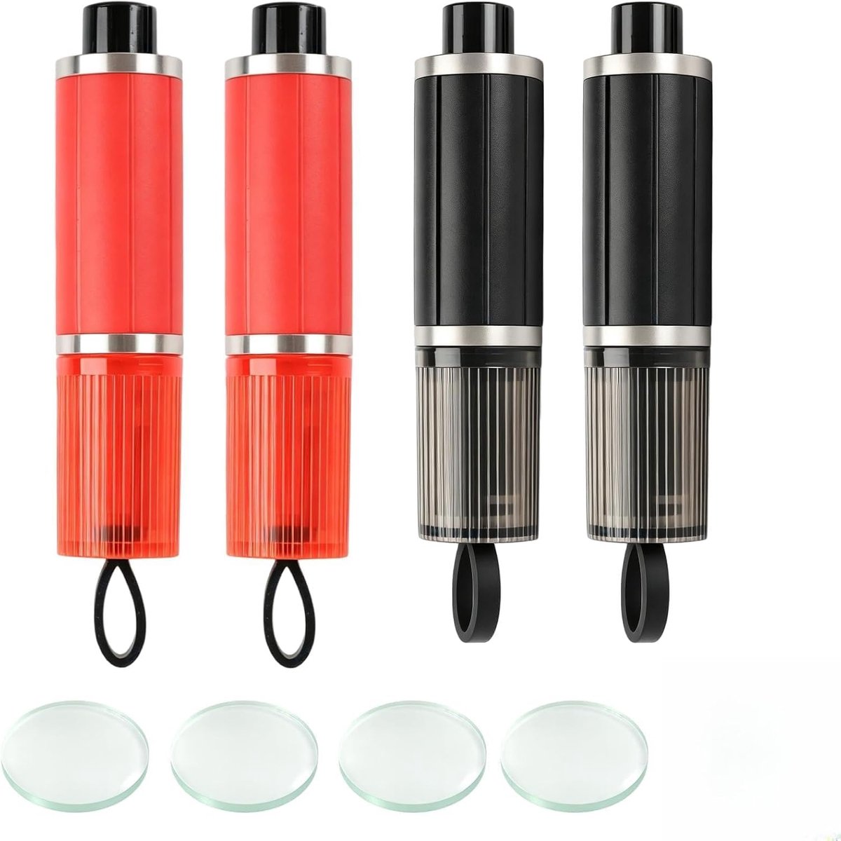 2 stuks autoruitenbrekers, rood en zwart, 2-in-1 noodgereedschap, raambreker en riemsnijder, met twee testglazen - ShopVlot