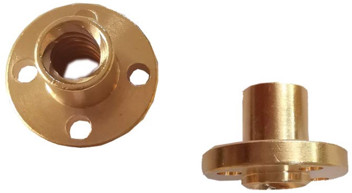 For 8mm T8 lead threaded rod 3D printer RepRap parts - Z-axis brass T8 screw nut trapezoid (2 pieces) - ShopVlot