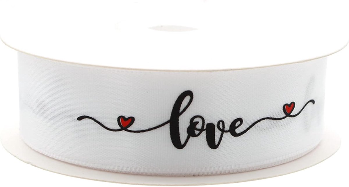 OMISS Love White Satin Ribbon - Ribbon to declare Love - Width: 19 mm - ShopVlot