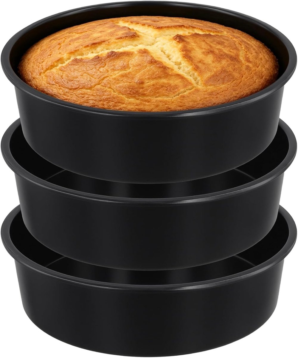 Bakvormen rond 26 cm - zwarte taartvorm set - antiaanbaklaag - ideaal voor taarten en brownies - ShopVlot