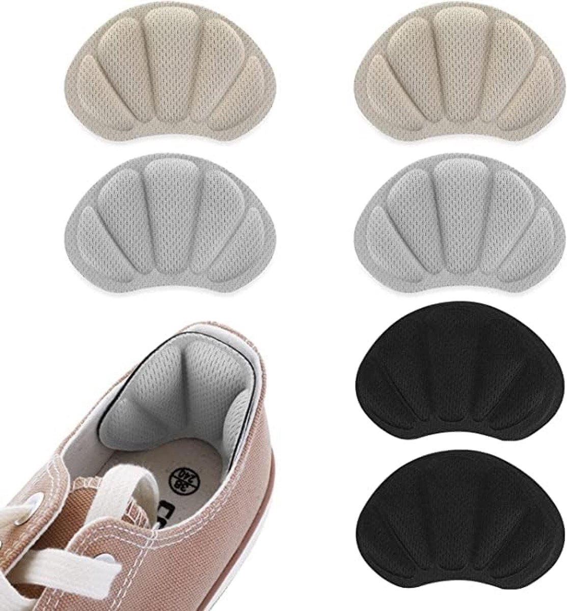Heel grips 3-pack - zachte foam - sterke hechting - voorkomt hielslip - ShopVlot