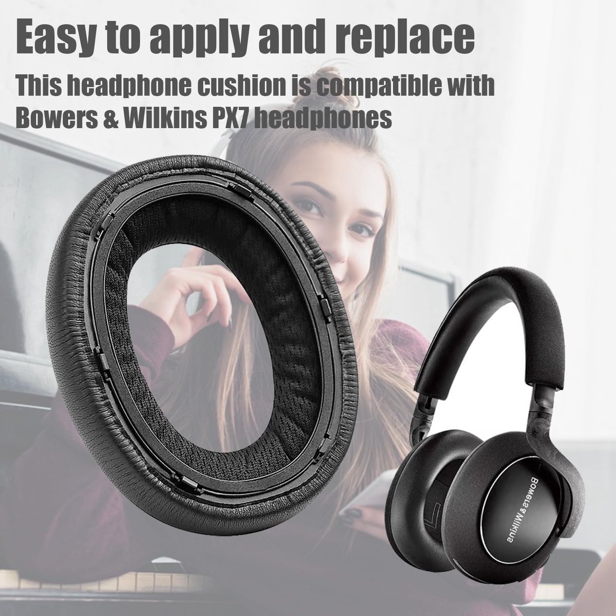 Oorkussens vervanging voor Bowers & Wilkins PX7 - zachte schapenleer - geluidskwaliteit blijft behouden - ShopVlot