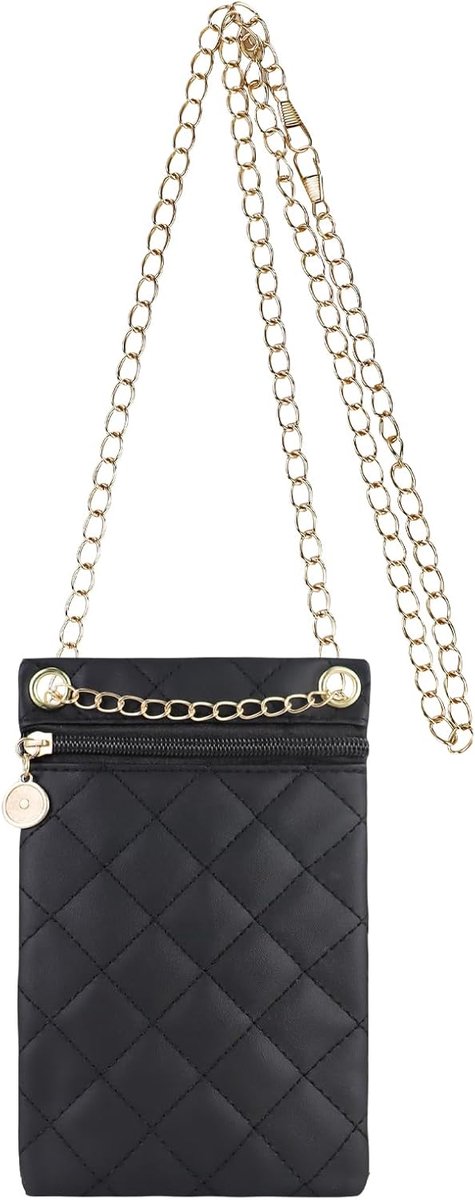 Telefoontas dames - modieus diamantpatroon - zacht kunstleer - praktische crossbody tas - ShopVlot