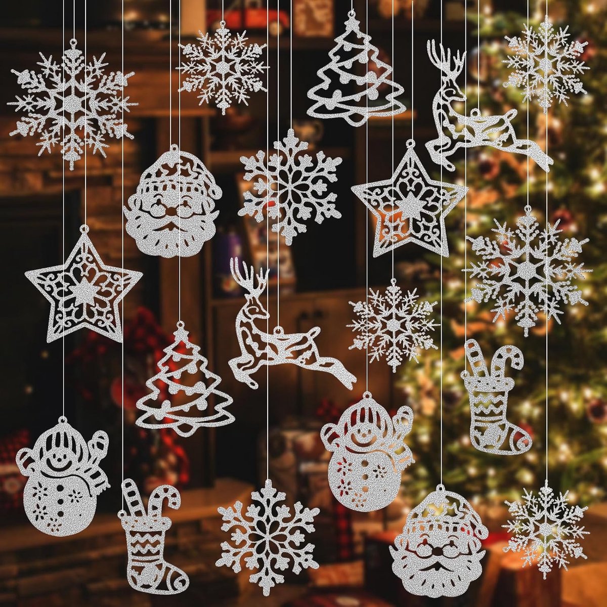 Sneeuwvlok hangers 42 stuks - Papier - Kerstversiering - Creëer een unieke sfeer - ShopVlot