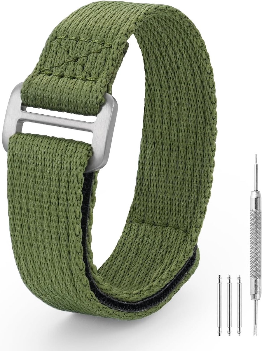 Vervangende horlogeband 20mm 22mm - nylon - haak-en-lus sluiting - perfect voor sportactiviteiten - ShopVlot