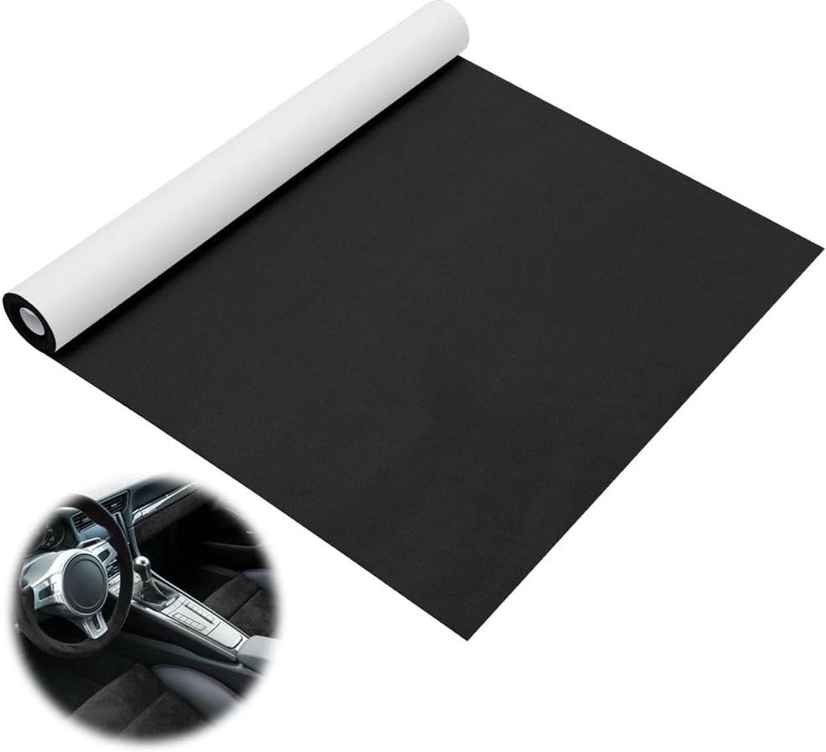 Zelfklevende microfiber stof 200 x 40 cm - stretch suede look - waterafstotend - perfect voor auto-interieur en meubels - ShopVlot