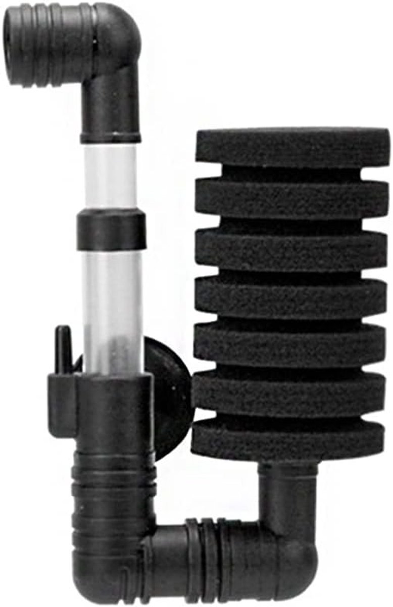 Luchtpomp Sponsfilter - Zwart - 9 x 13,5 cm - Biochemische Spons voor Aquarium tot 60L - Voor Vissen