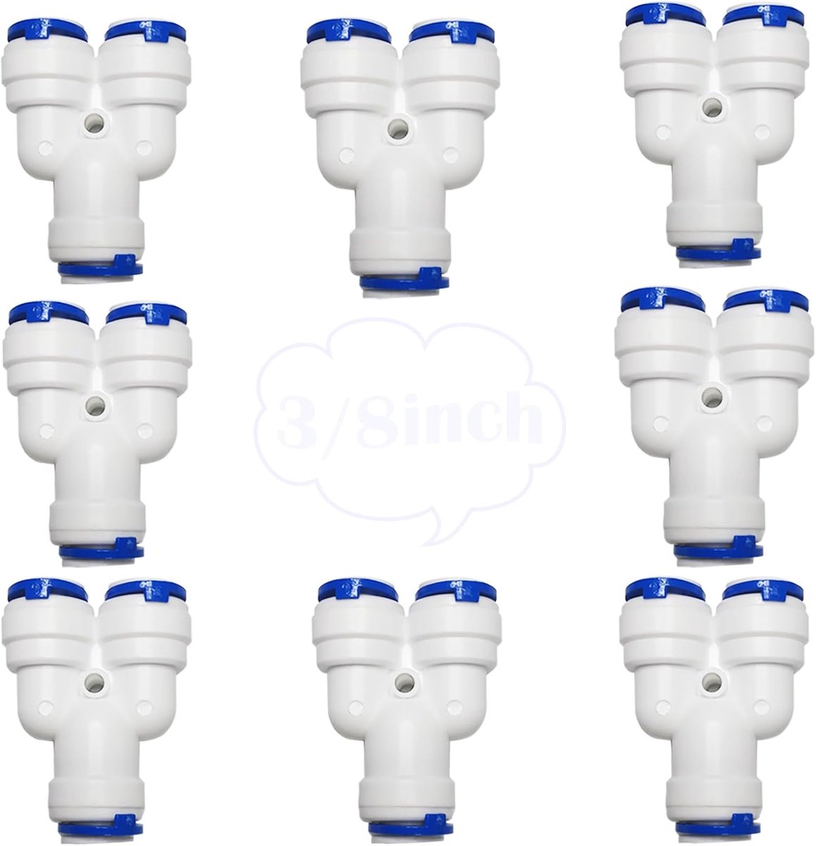 CESFONJER RO Water Filter Fitting,Y Type 3/8" Push Fit Straight Plug, 9.5mm (3/8") Pushfit Straight Plug for Water - ShopVlot