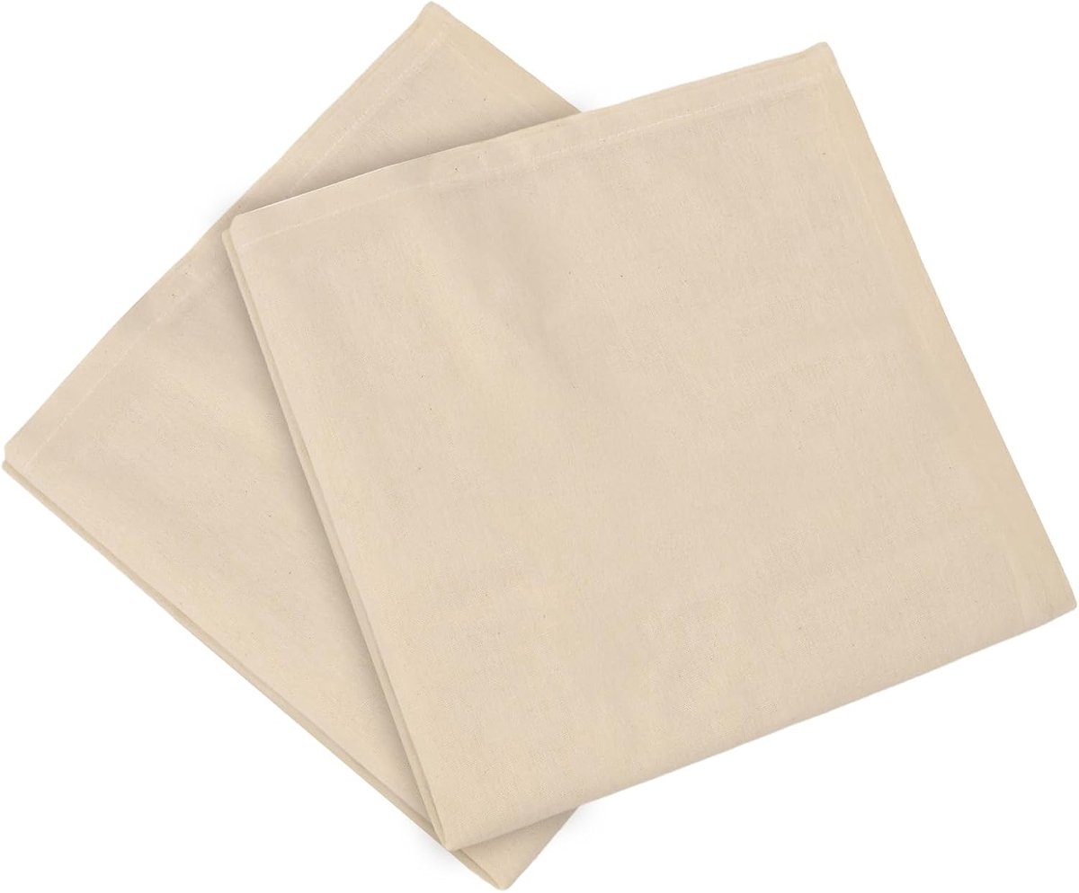 2 stuks kaasdoek, pasdoek, herbruikbaar, 95 x 95 cm, katoen - Filterdoek gaasdoek notenmelkzak zeefdoek filterdoek - ShopVlot