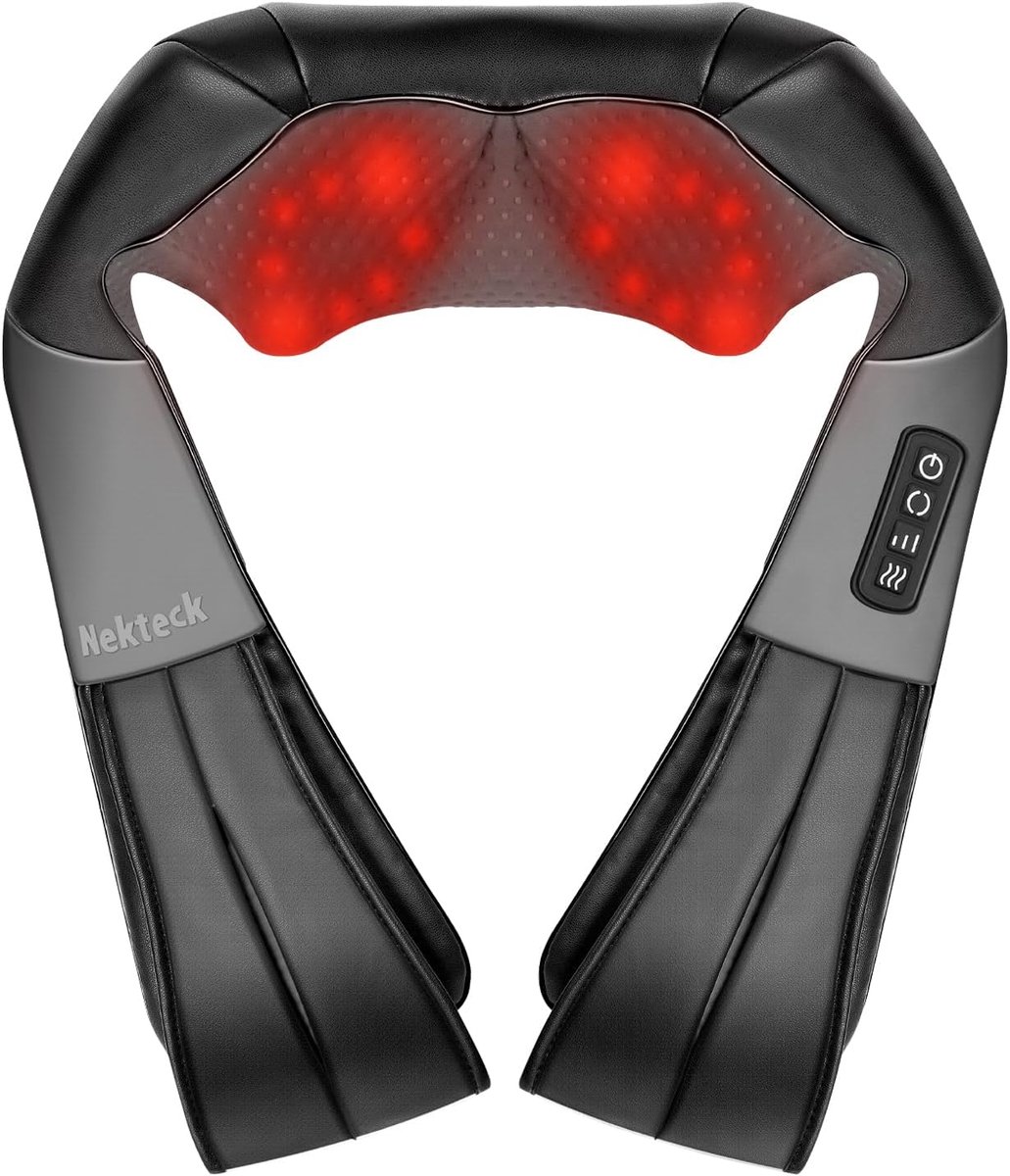 Nekmassage Apparaat – Shiatsu Massage met Warmte – 8 Massagekoppen – 3 Snelheden – Nek, Rug en Schouders