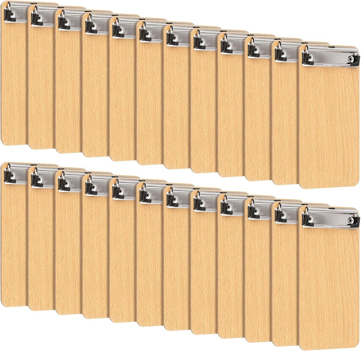 24 stuks A6 klembord hout, schrijfbord A6 klembord met metalen klem, klein klembord voor kantoor, restaurant, school - ShopVlot