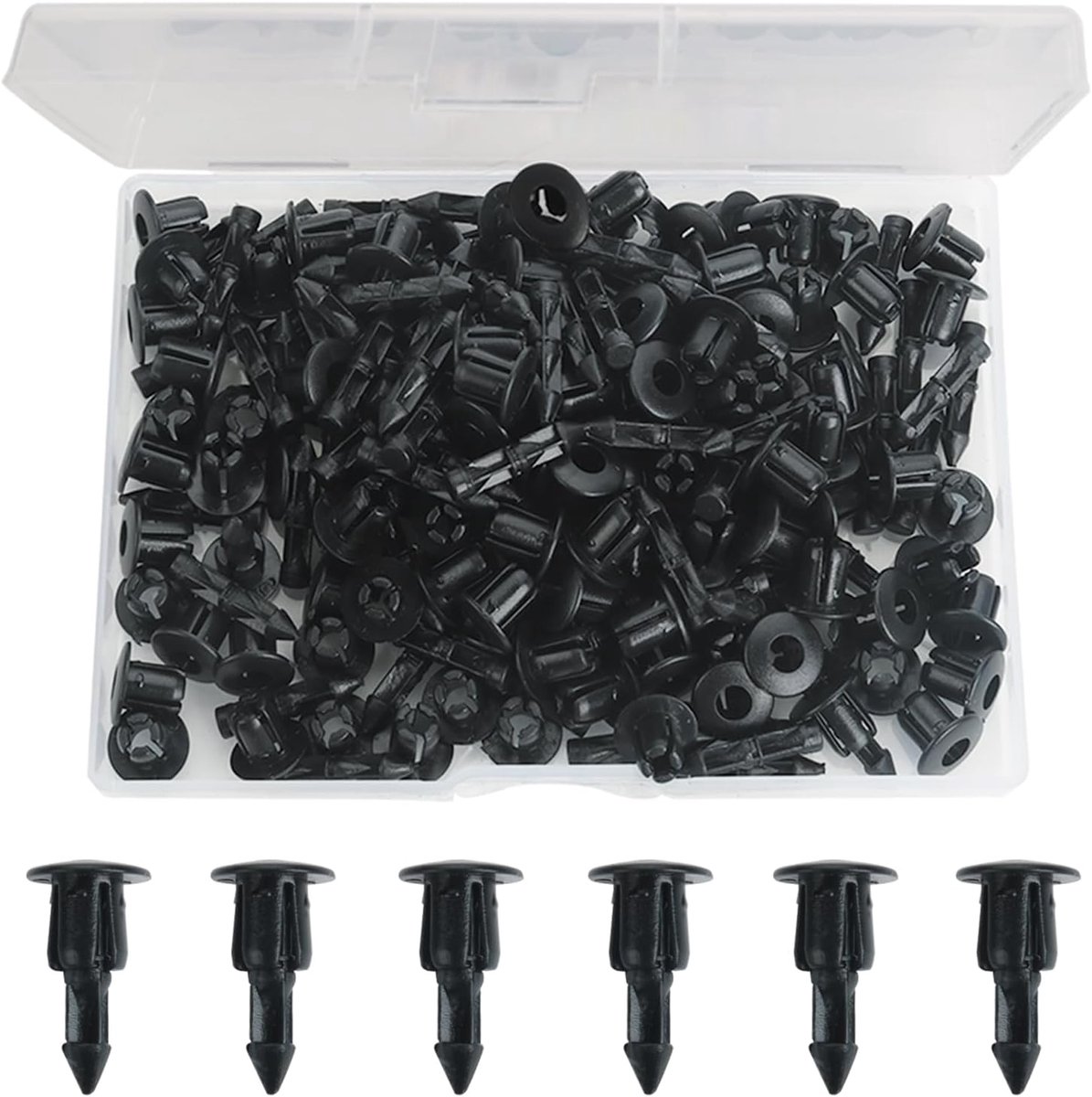 Pack of 100 Car Clips Fixing Clips, 6 mm Plastic Rivets, Splash Guard Fixing Clips, Universal Car Holder Clips - ShopVlot
