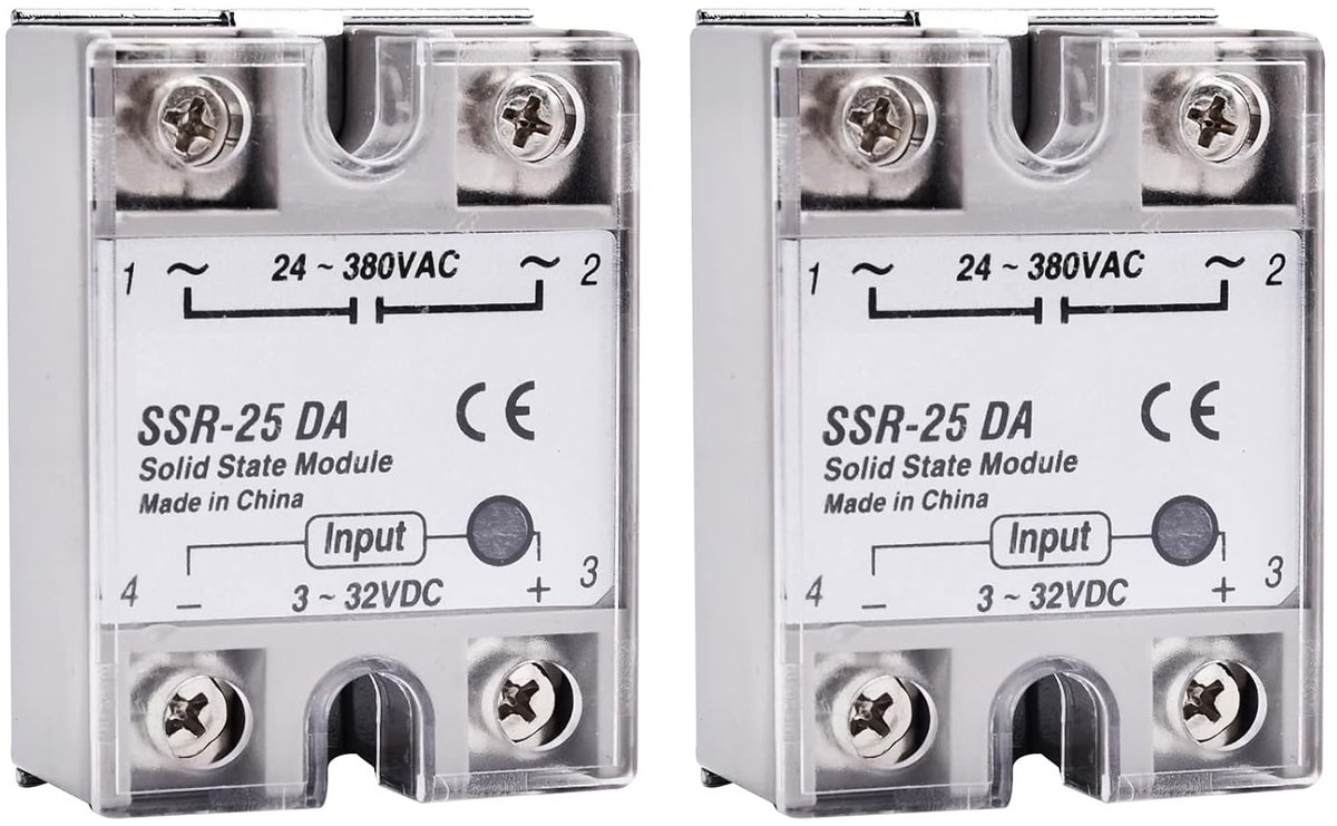 diymore 2PCS Solid State Relay Module 25A SSR-25DA Input 3-32VDC,Output 24-380VAC - ShopVlot