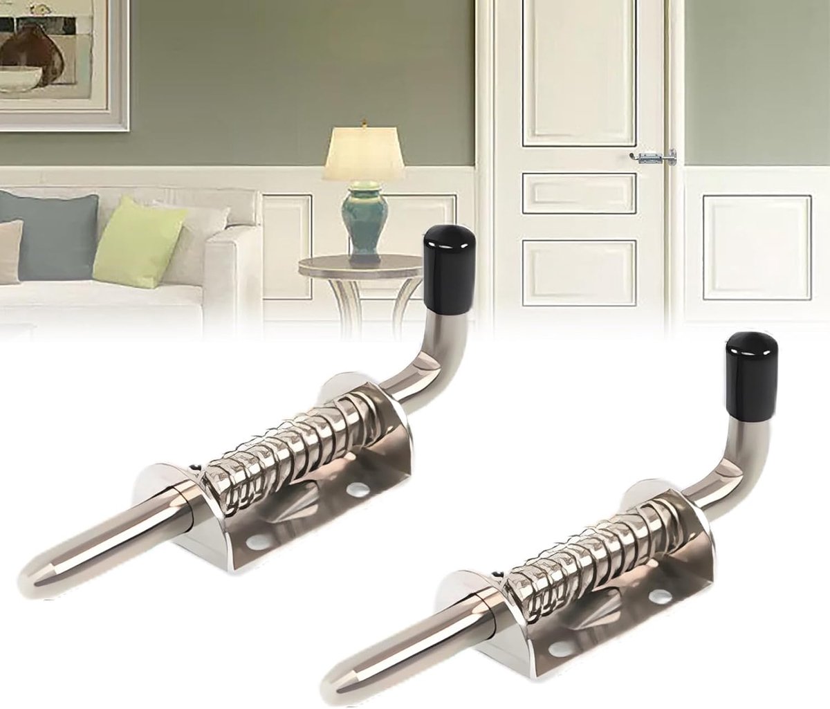 Spring latch stainless steel 304 door latch, spring latch with rubber handle, door latch with spring, lock lock - ShopVlot