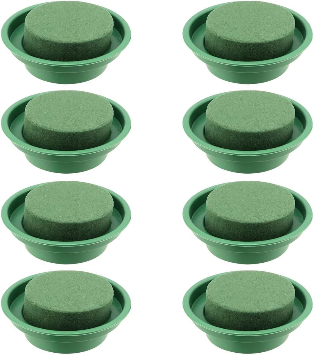 Flower Flower Foam Cylinders with Bowl, Flower Steam Material Stiffing Foam Round Moss, Stitch Sponge for Weddings - ShopVlot