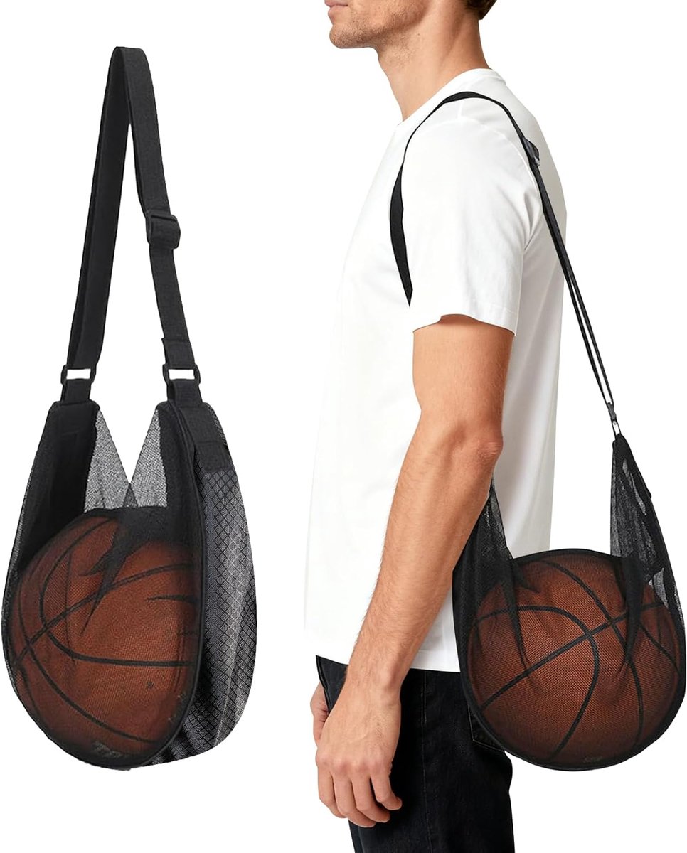 Basketball Backpack Net Bag, Basketball Bag, Backpack Portable Ball Net, Portable One Shoulder Basketball Bags, Sports - ShopVlot