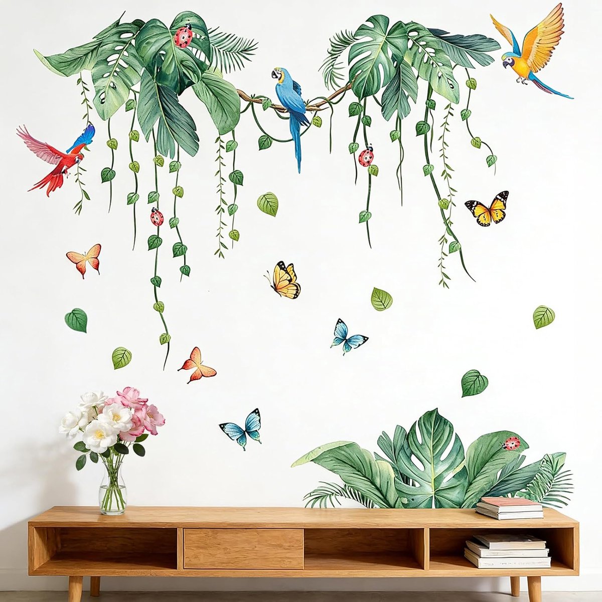 2 Pcs Wall Stickers Tropical Leaves Plants Wall Stickers Wall Stickers Hanging Vine Wall Stickers Tropical Plants Palm - ShopVlot