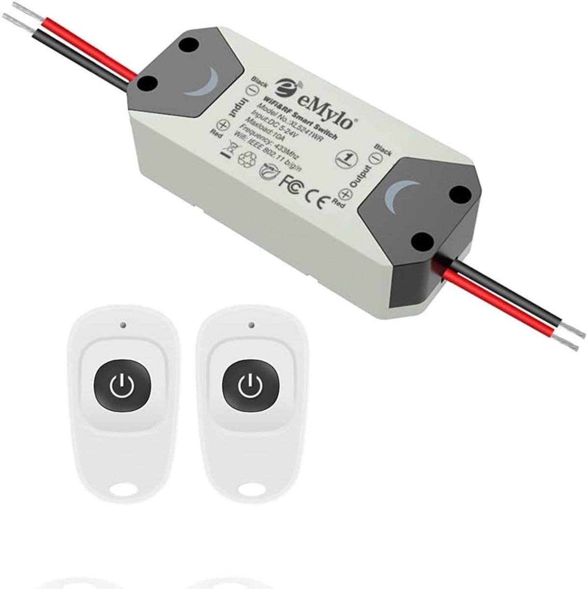 eMylo Smart WiFi RF Light Switch, Wireless Remote Control, Relay Module, 5-36 V, 1-Channel Timer Controller, 12 V, 433 - ShopVlot