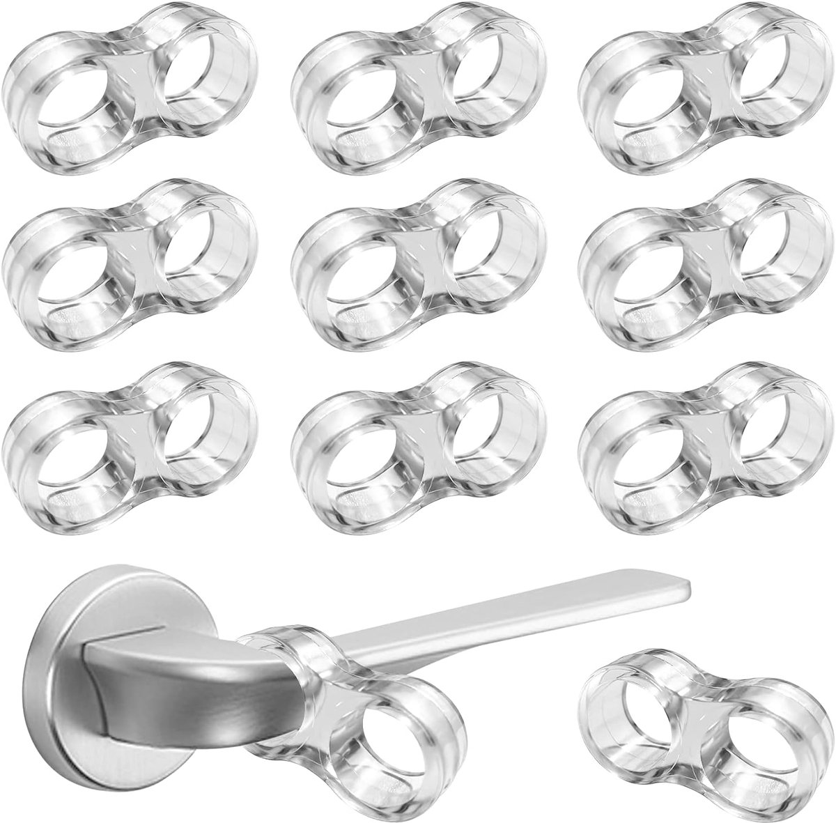 10pcs Transparent PVC Door Stopper, Silicone Door Handle and Bumper Anti-Door Handle Protection (10th 8-Shape) - ShopVlot