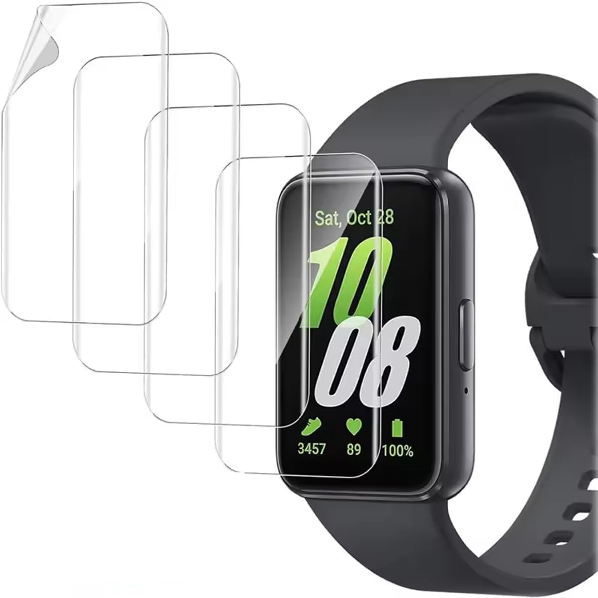 Pack of 5 Screen Protector Compatible with Samsung Galaxy Fit 3 HD Transparent TPU Film Touch Sensitive Bubble-Free - ShopVlot