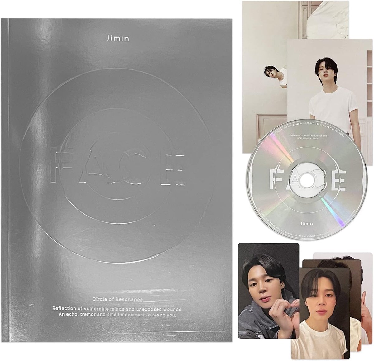 JIMIN OF BTS - [FACE] (Invisible Face Ver.) Photo Book + CD + Photo Card A + Photo Card B + Post Card + Large Post - ShopVlot