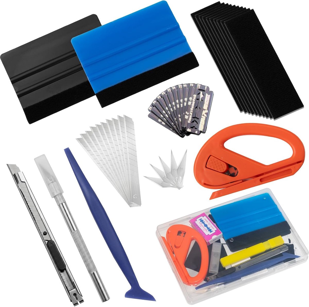Rakel voor folie, rakelset voor getinte folie auto, folieergereedschapsset voor wrap auto, 2 viltrakels, folierakel - ShopVlot