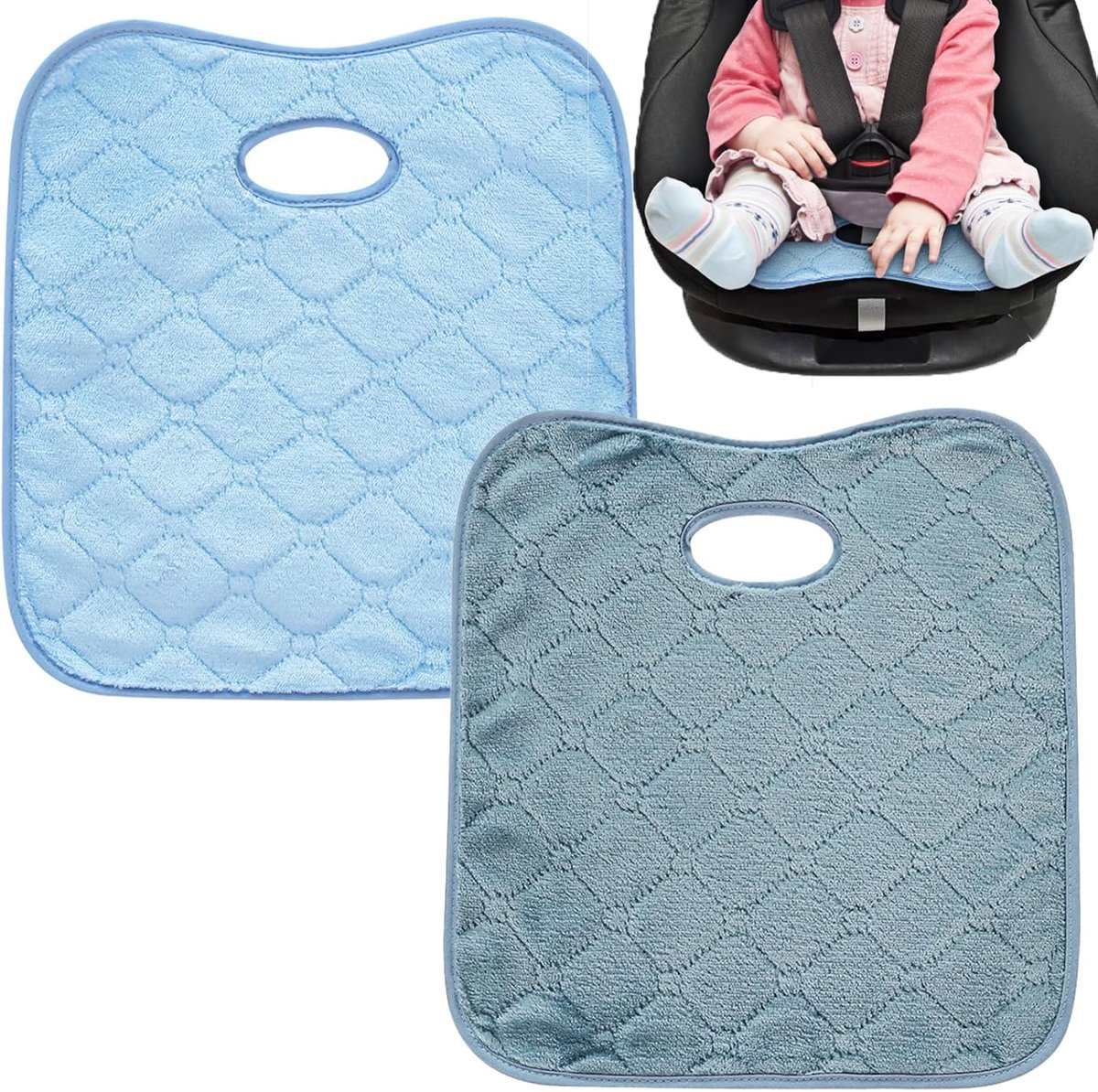 Set van 2 waterdichte autostoelbeschermers voor baby's en kinderwagens, zindelijkheidstrainingmatjes voor peuters