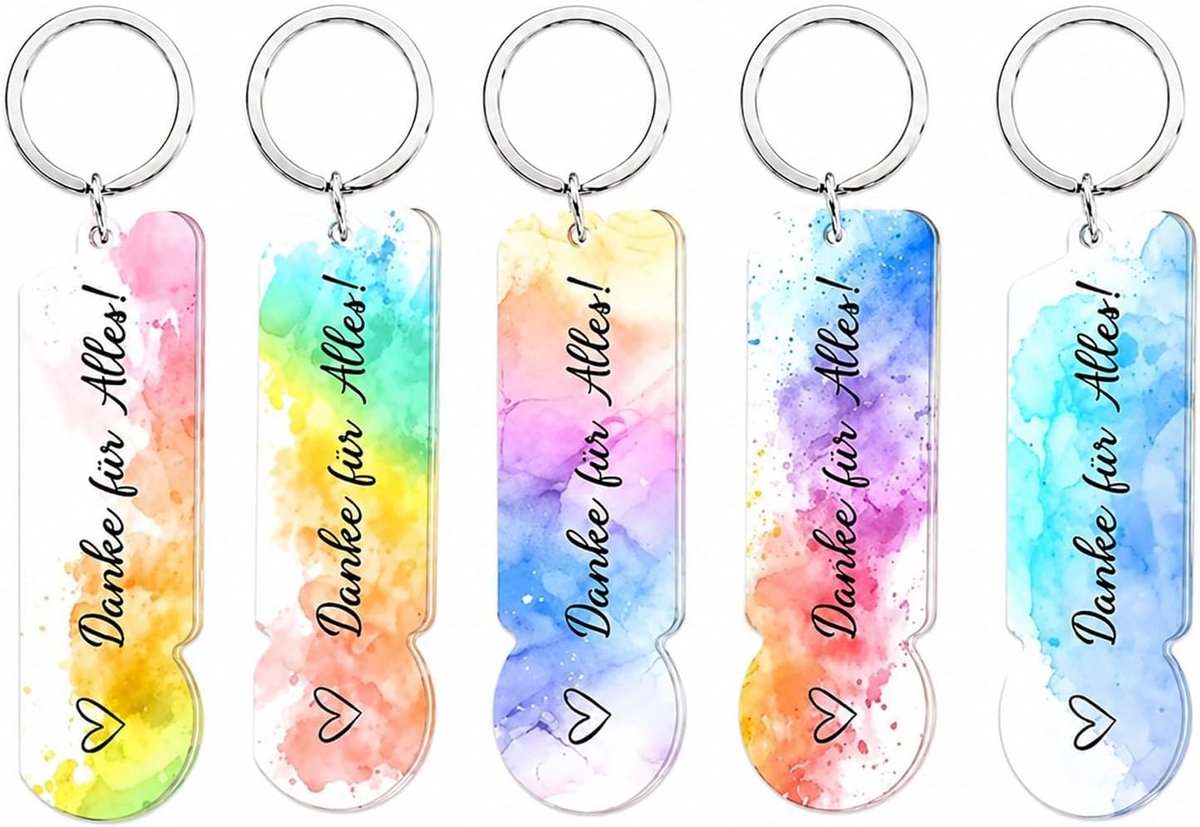 Sleutelhanger voor winkelwagen - 5 stuks - acryl - lichtgewicht en afneembaar voor dagelijks gebruik - ShopVlot